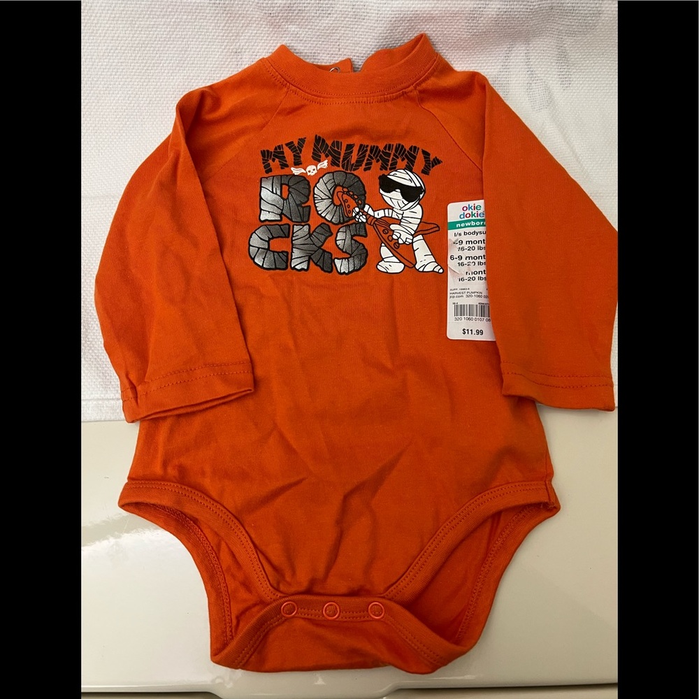 Okie-Dokie LS Bodysuit 6-9 months “My  Mummy Rocks” 100% Cotton NWT